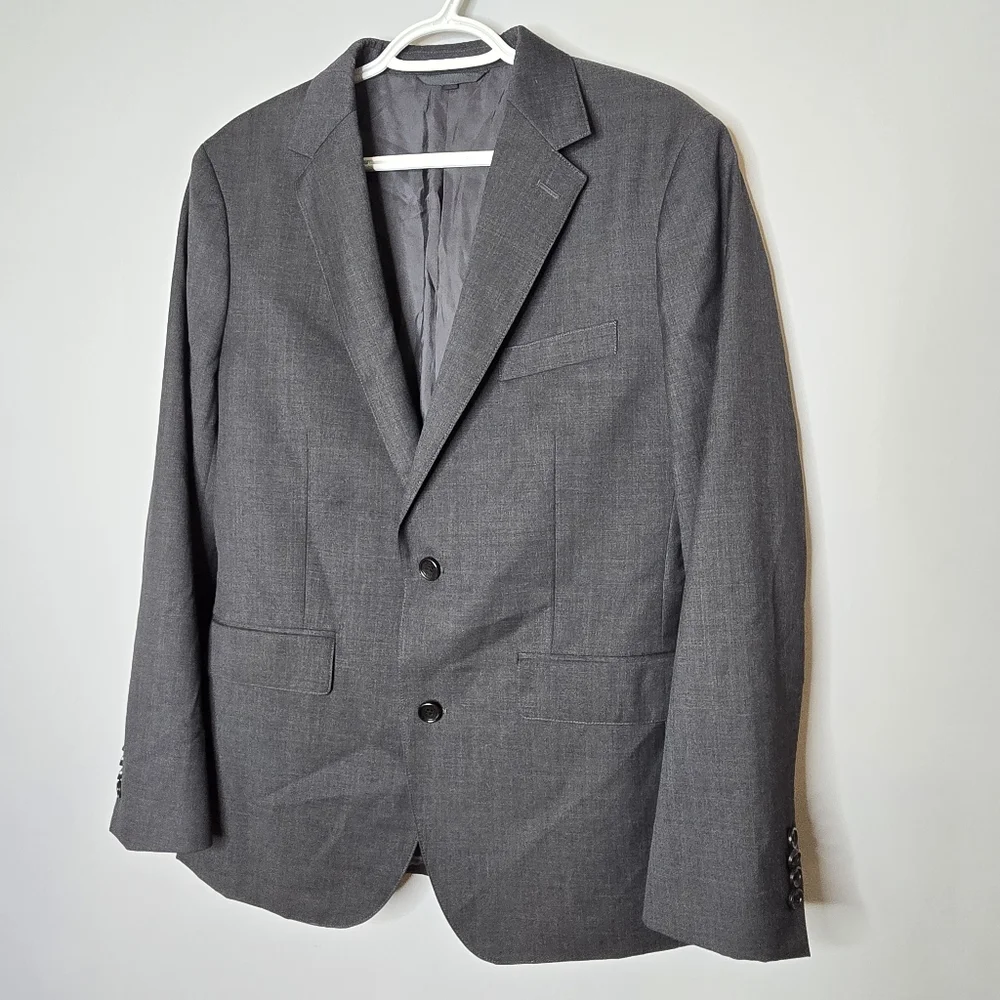 Bonobos Blazer Jacket Mens 38R Gray Slim Fit Wool Blend Pockets‎ Single Breasted